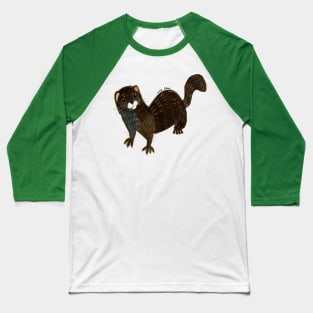 Shy European Mink ( Mustela lutreola) Baseball T-Shirt